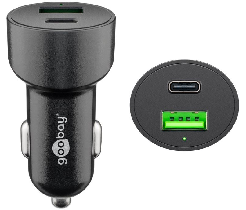 Dual-USB Auto Fast Charger USB-C™ PD (Power Delivery) (48 W)