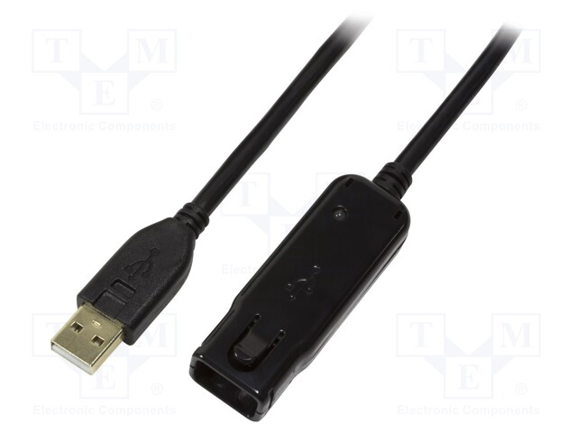 Repeater USB; USB 1.1,USB 2.0; USB A socket,USB A plug; black