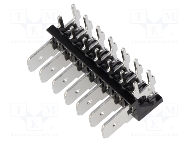 Terminal: spade terminal strip; 6.3mm; THT; 250V; angled 90°; 12A