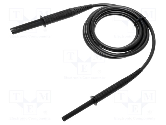 Test lead; banana plug-banana plug; shielded; Urated: 11kV; black