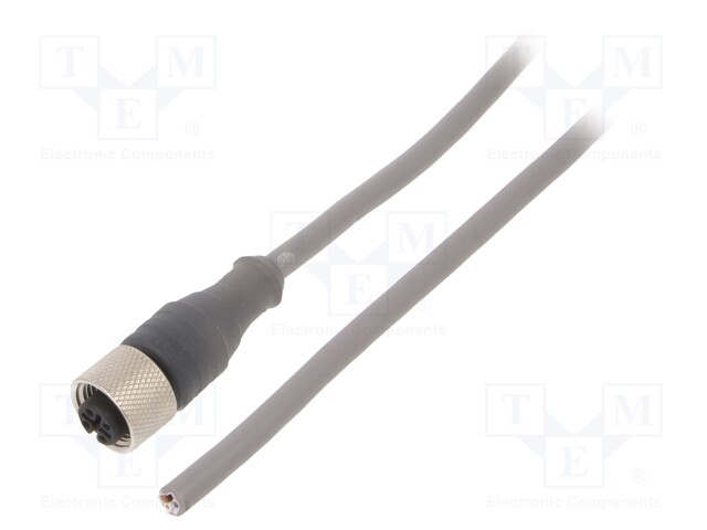 Connection lead; M12; PIN: 4; straight; 3m; plug; 250VAC; 2.5A; IP67