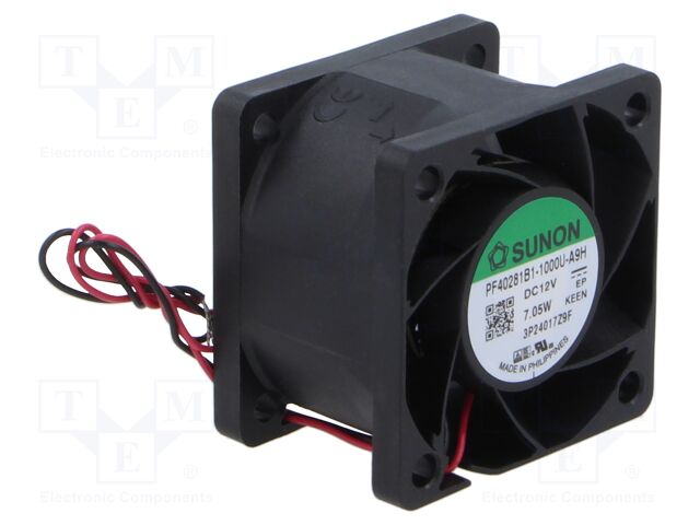 Fan: DC; axial; 12VDC; 40x40x28mm; 42.31m3/h; 63.7dBA; ball bearing