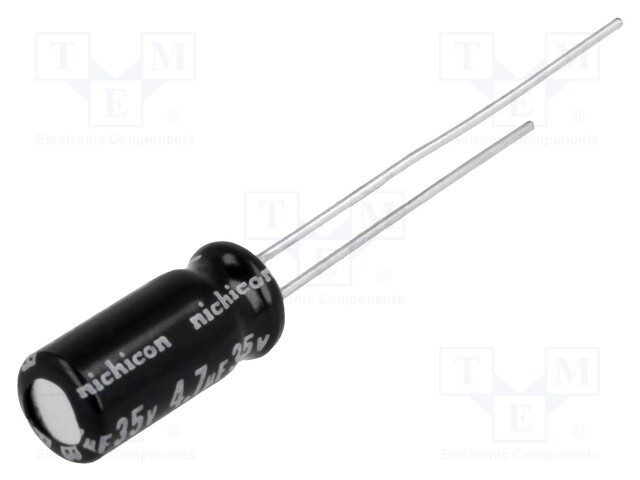 Capacitor: electrolytic; bipolar; THT; 4.7uF; 35VDC; Ø5x11mm; ±20%