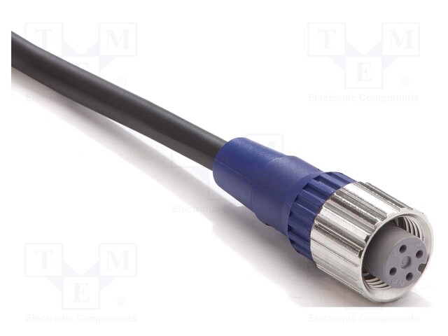 Connection lead; M12; PIN: 4; straight; 10m; plug; 0.8A; -10÷65°C