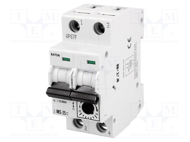 Motor breaker; 12.5kW; 220÷440VAC; DIN; 16÷25A; IP20; -25÷50°C