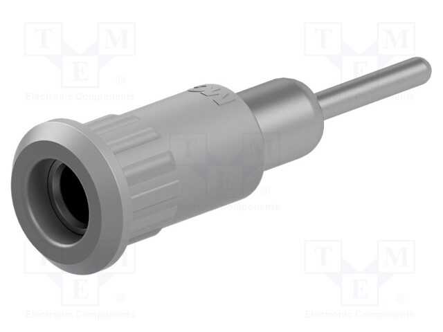 Socket; 4mm banana; 25A; 30VAC; 60VDC; grey; nickel plated