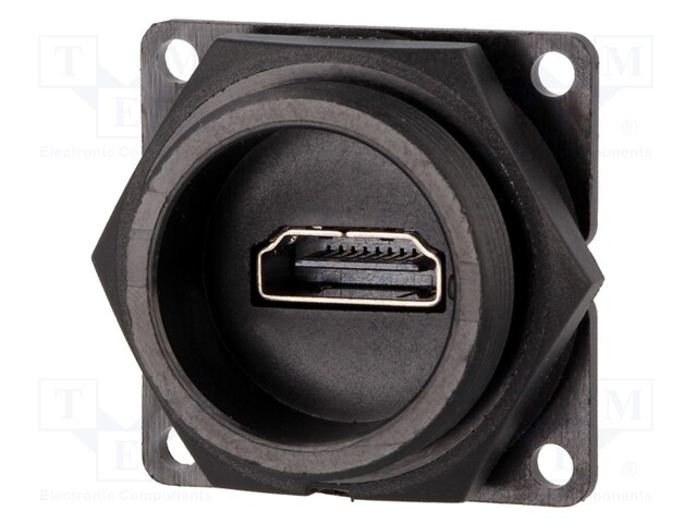 Connector: HDMI; socket; Data-Con-X; soldering; IP67,IP68