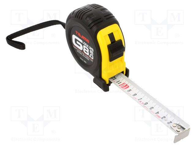 Measuring tape; L: 8m; Width: 25mm; Enclos.mat: ABS; Class: II