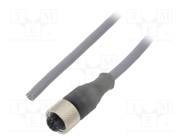 Connection lead; M12; PIN: 4; straight; 3m; plug; 250VAC; 2.2A; IP67