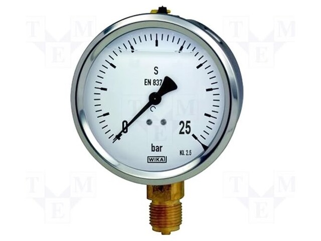 Manometer; 0÷25 bar; Class: 1,6; 63mm; Thread: G 1/4 B