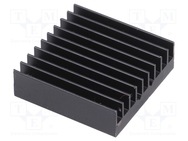 Heatsink: extruded; grilled; black; L: 31mm; W: 31mm; H: 9.5mm; 12°C/W