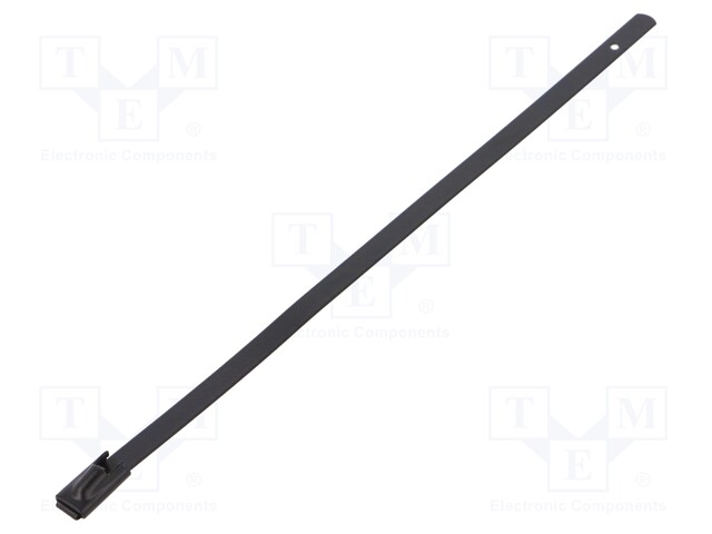 Cable tie; L: 150mm; W: 4.6mm; stainless steel; 445N; Colour: black