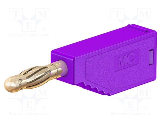 4mm banana; 32A; 30VAC; 60VDC; violet; 2.5mm2; gold-plated