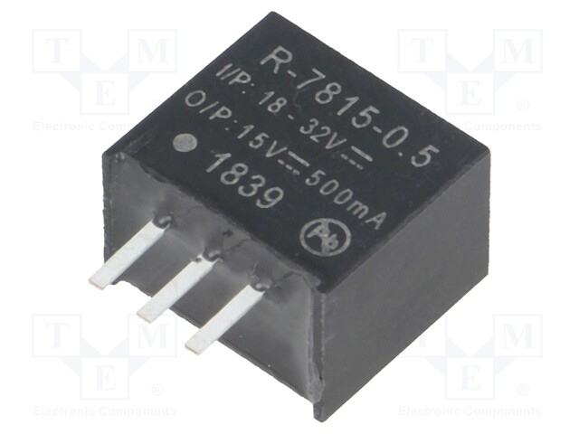 Converter: DC/DC; 7.5W; Uin: 18÷32V; Uout: 15VDC; Iout: 500mA; SIP3