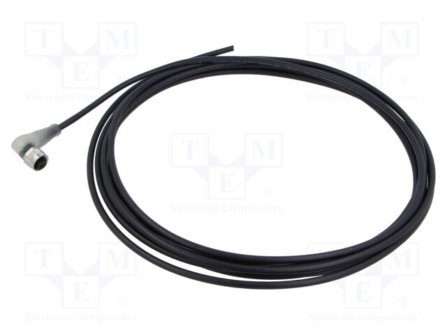 Connection lead; M12; PIN: 5; angled; 5m; plug; 4A; -25÷90°C; PUR