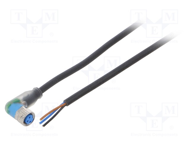 Connection lead; M8; PIN: 3; angled; 10m; plug; 4A; LED indication