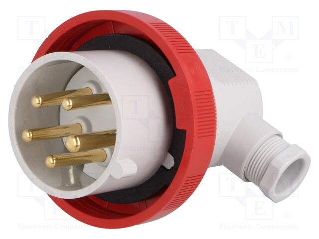 Connector: AC supply 3-phase; plug; male; 16A; 415VAC; IEC 60309