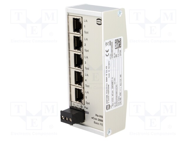 Industrial module: switch Ethernet; unmanaged; 9÷60VDC; RJ45