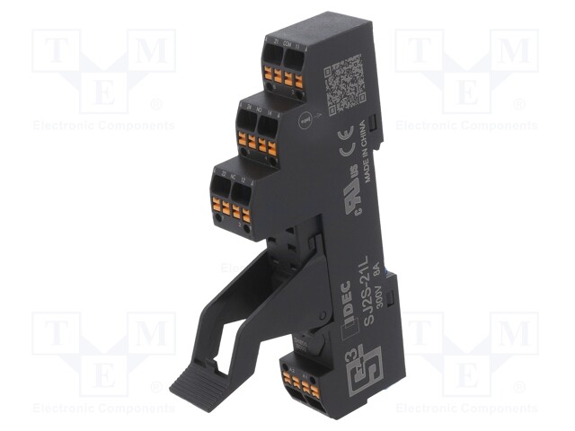 Socket; 8A; 8A; 250VAC; Mounting: DIN; -40÷70°C; 43x16x102mm; 34g