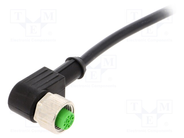 Connection lead; M12; PIN: 4; angled; 1.5m; plug; 30VAC; 4A; -25÷85°C