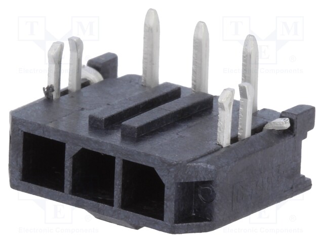 Socket; wire-board; male; Micro-Fit 3.0; 3mm; PIN: 3; Glow-Wire; THT