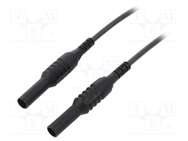 Test lead; silicone; 1.5m; black; 10A; 1kVDC