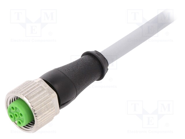 Connection lead; M12; PIN: 4; straight; 7.5m; plug; 30VAC; 4A; IP67