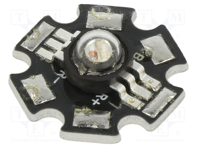 Power LED; STAR; RGB; 130°; 350mA; Pmax: 3W; Ø6mm; SMD; 44÷52lm