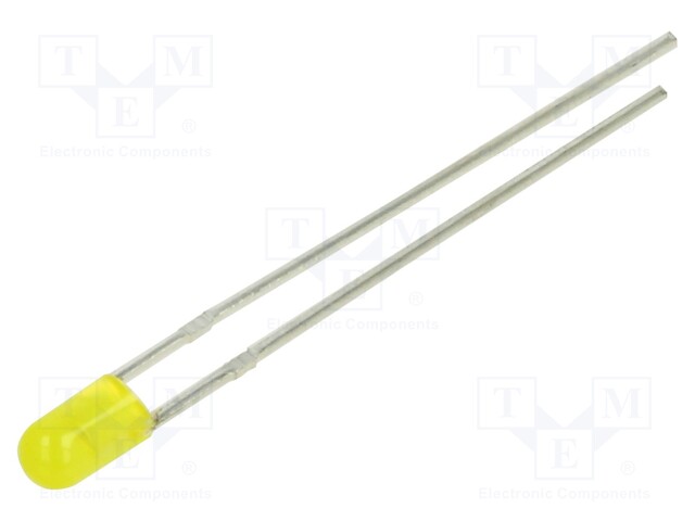 LED; 3mm; yellow; 270mcd; 60°; Front: convex