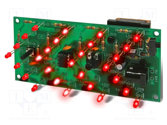 Light effect; 9÷15VDC; visual effects; No.of diodes: 28; red