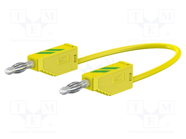 Test lead; PVC; 0.5m; yellow-green; 19A; 60VDC; 30VAC