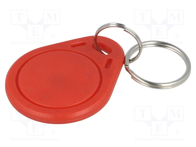 RFID pendant; ISO/IEC14443-3-A; red; 13.56MHz; Mat: plastic; 4g