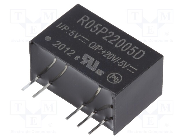 Converter: DC/DC; 2W; Uin: 4.5÷5.5V; Uout: 20VDC; Uout2: -5VDC; SIP7