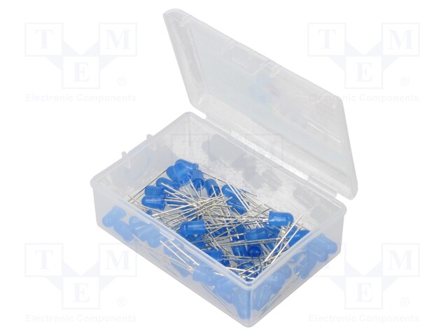 Kit: LED; 5mm; THT; 50pcs; blue; 3÷15V; Kit: LED diode blue x50; 50°