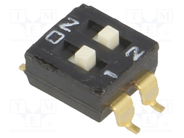 Switch: DIP-SWITCH; Poles number: 2; ON-OFF; 0.025A/24VDC; Pos: 2