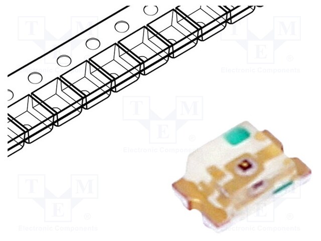 LED; SMD; 0805; red; 18÷54mcd; 2x1.25x0.8mm; 130°; 2÷2.4V; 20mA; 75mW