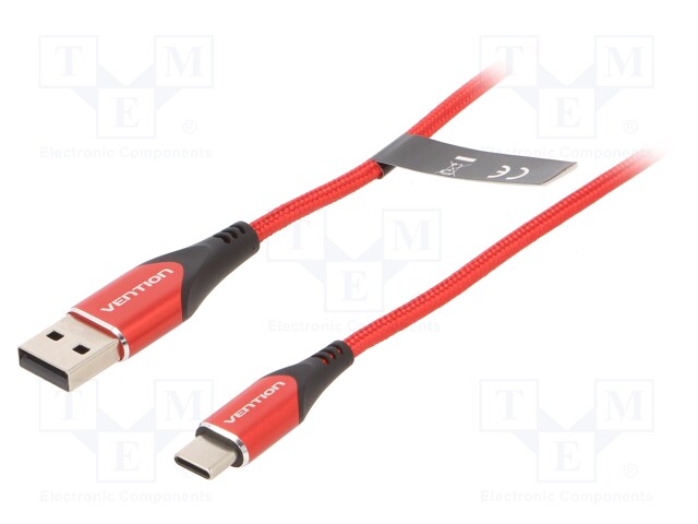 Cable; USB 2.0; USB A plug,USB C plug; nickel plated; 1m; 480Mbps