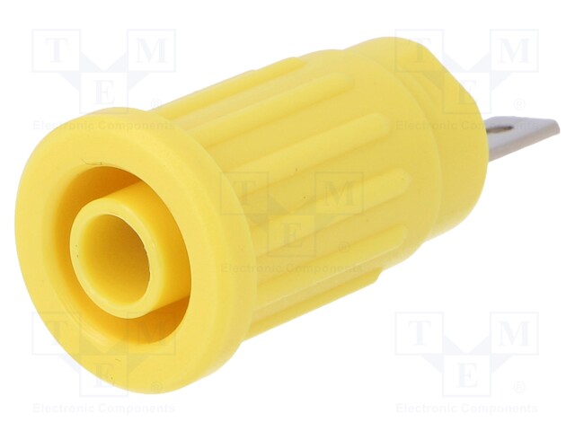 Socket; 4mm banana; 24A; 1kV; yellow; push-in; 33mm; -25÷80°C; 5mΩ