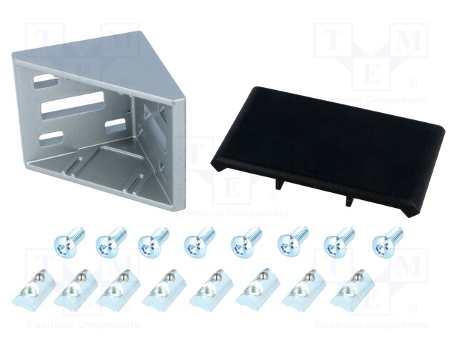 Angle bracket; for profiles; Width of the groove: 6mm