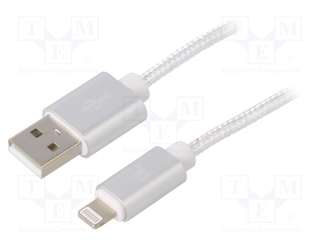 Cable; USB 2.0; Apple Lightning plug,USB A plug; gold-plated