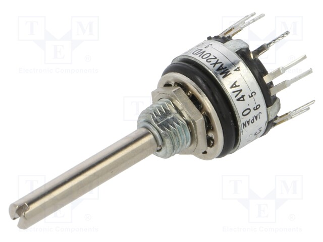 Switch: rotary; Pos: 6; 0.4A/20VAC; 0.4A/20VDC; Illumin: none; 30mΩ