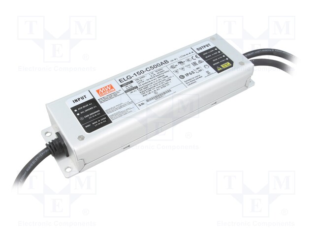 Power supply: switched-mode; LED; 150W; 150÷300VDC; 250÷500mA