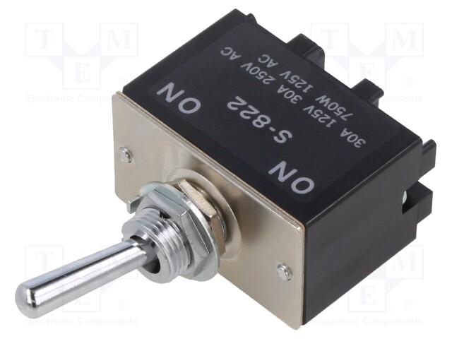 Toggle Switch, On-Off, DPDT, Non Illuminated, Series S Series, Panel Mount, 30 A