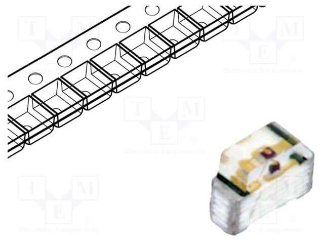 LED; SMD; 0604; yellow; 28÷80mcd; 1.6x1.15x0.6mm; 130°; 2÷2.4V; 20mA