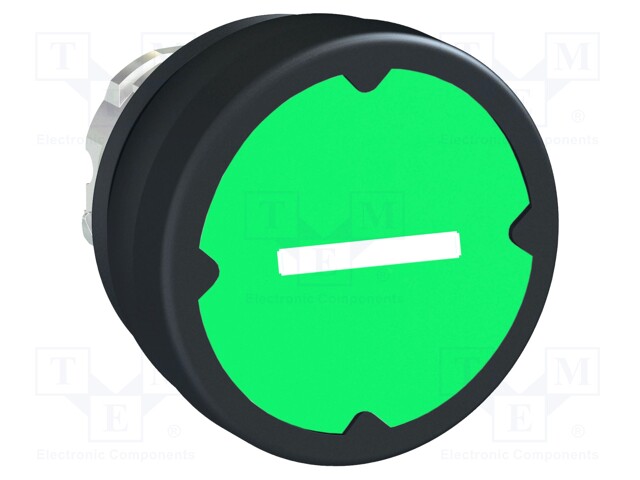 Switch: push-button; Stabl.pos: 1; 22mm; green; Illumin: none; IP66