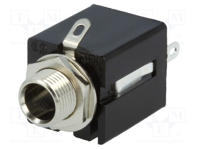 Socket; Jack 6,3mm; female; stereo; with on/off switch; ways: 3