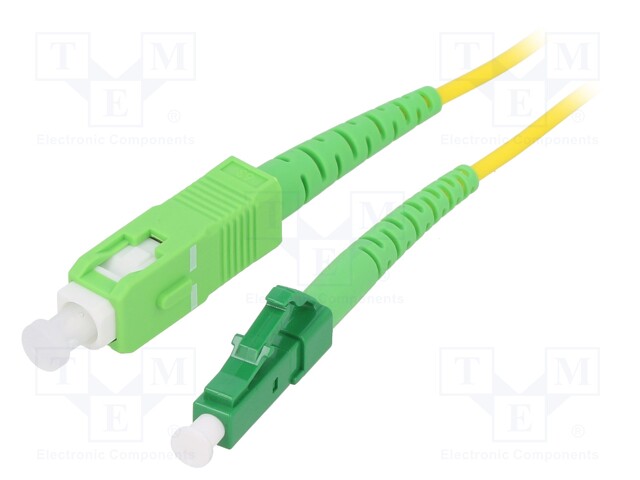 Fiber patch cord; OS2; LC/APC,SC/APC; 15m; LSZH; yellow