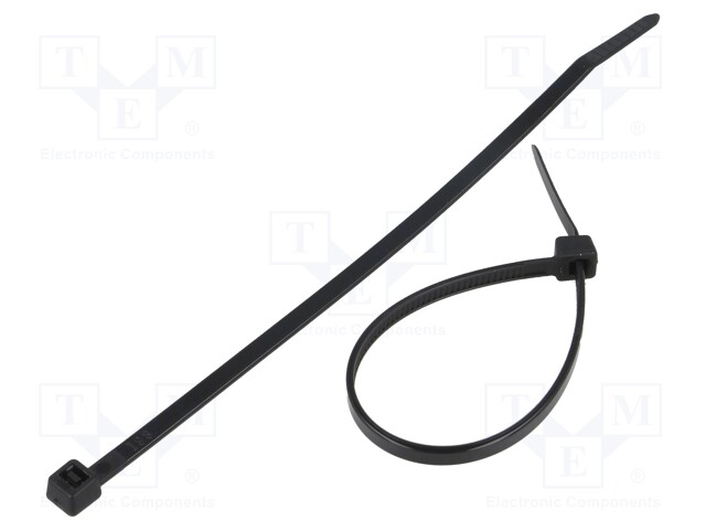 Cable tie; L: 140mm; W: 3.6mm; polyamide; 177N; black; Ømax: 33mm