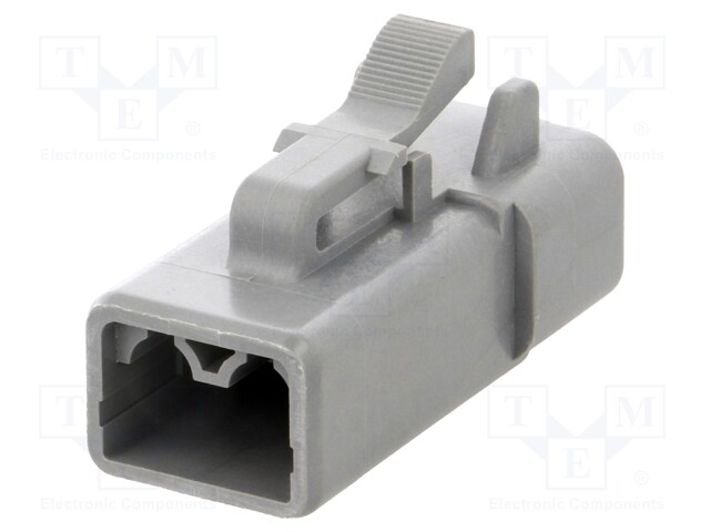 Connector: wire-wire; ATP; plug; female; PIN: 2; Locking: latch; grey