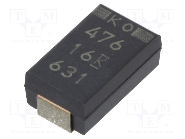 Capacitor: tantalum-polymer; 47uF; 16VDC; Case: D; 2917; ESR: 35mΩ